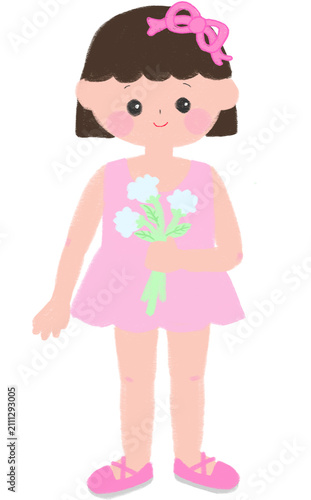 girl with flowers