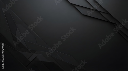 Dark Abstract Wave Background with Smooth Curved Lines Black