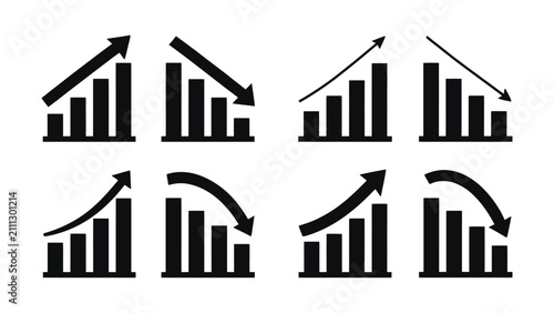Up and Down Bar Graph Icon