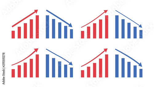 Up and Down Bar Graph Color Icon