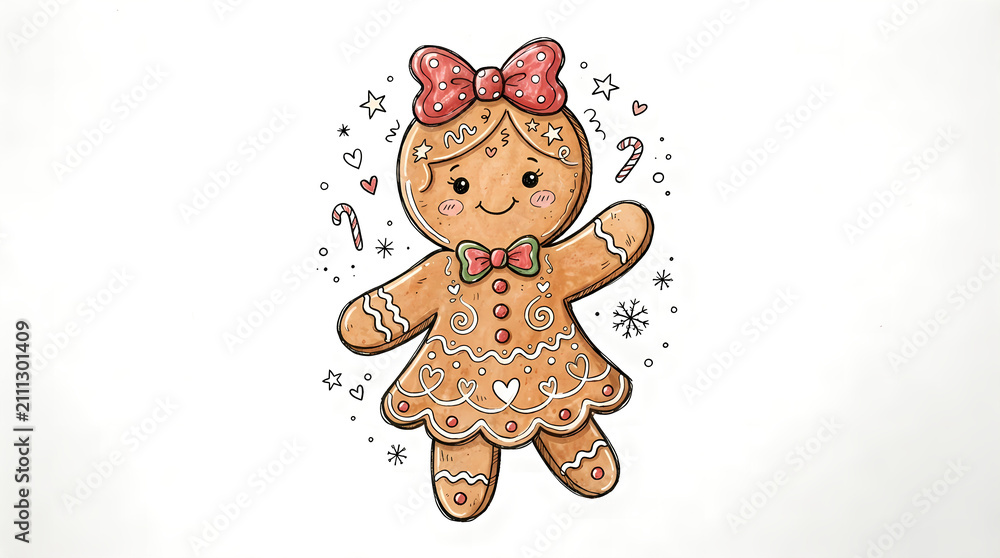 Obraz premium Minimal Christmas Decoration Collection with Modern Holiday Ornaments, Festive Winter Elements, Elegant Flat Vector Illustration Isolated on White Background