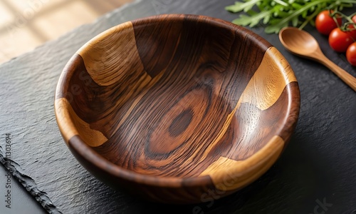 wooden bowl and spoon