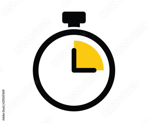 Simple clock timer with 45 minutes solid black sector