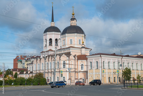 Принти на полотні Cathedral of the Epiphany of the Lord (1777-1784) in the urban landscape on a September day