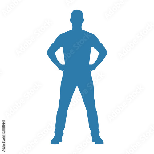 Standing Man Silhouette Vector Illustration Design