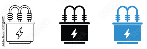 Canvastavla electrical transformer icons for power substation equipment, current transformer units, electrical grid infrastructure and utility engineering design