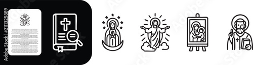 Foto premium ultra bold line icon set for Assumption of Mary like Immaculate Concepti