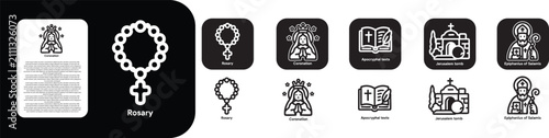 Obraz na płótnie premium ultra bold line icon set for Assumption of Mary