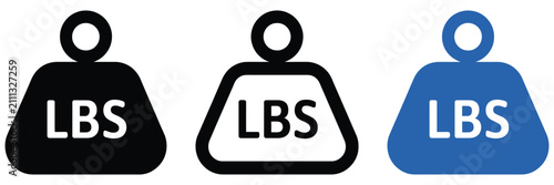 Konstfotografi weight icons with lbs pound measurement, body weight monitoring, gym workout, fitness training and wellness vector illustration