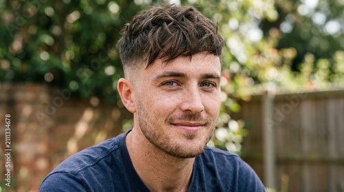 Close Up Male Headshot Portrait With Realistic Facial Features and Studio Lighting