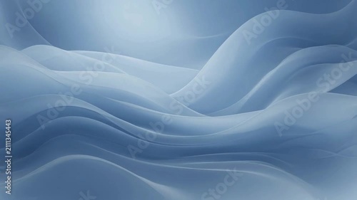 Abstract flowing waves of soft blue fabric creating a serene and ethereal landscape.