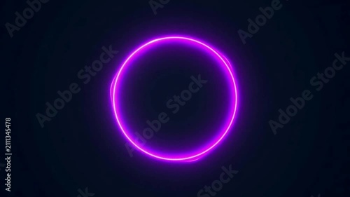 neon purple ring glows against a dark background