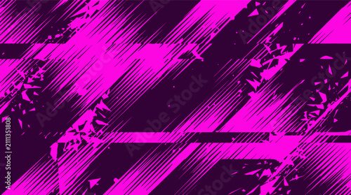 Cuadro en lienzo Abstract sports background with dynamic pink speed lines, energetic geometric te