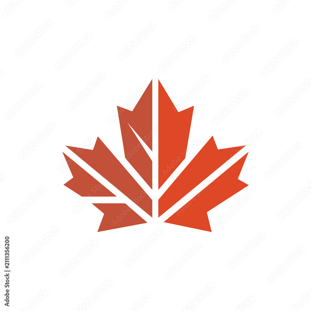 Fototapeta premium Minimal Maple Tree Logo Vector, Abstract Modern Nature Brand Identity Design
