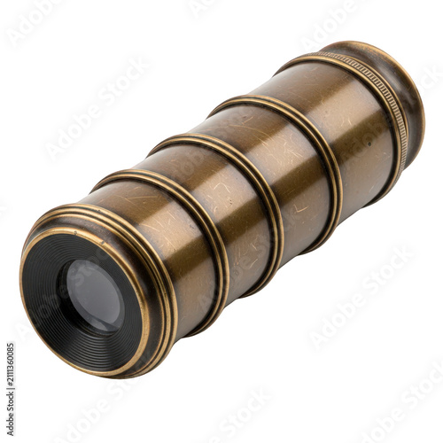 Antique brass collapsible pocket telescope spyglass