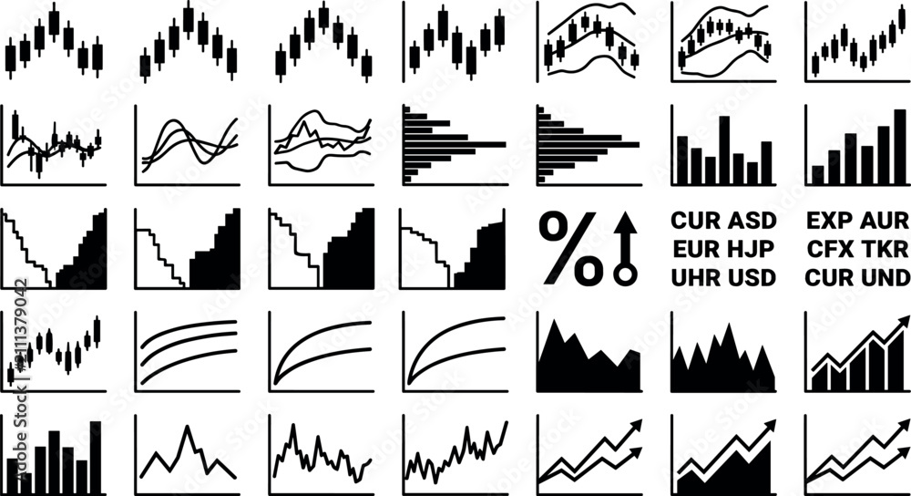 Fototapeta premium Financial market and stock trading chart symbols