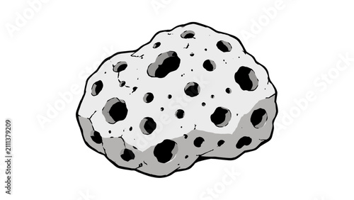 Schilderij op canvas Hand drawn porous rock isolated on white background