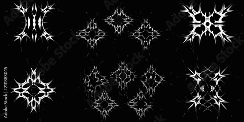 Картината върху платно Black Metal Logo Sigils A Collection Of Sharp Edged Vector Illustrations On Blac