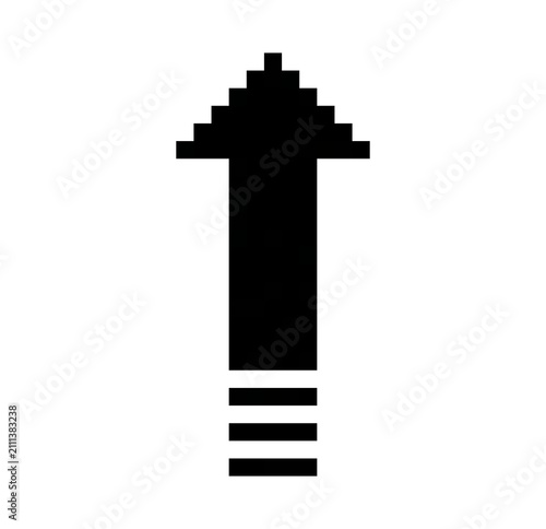 Improvement Arrow Pixel Art Solid Icon, Growth and Progress Symbol
