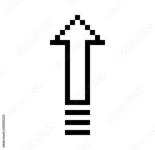 Improvement Arrow Pixel Art Line Icon, Growth and Progress Symbol