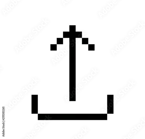 Upload File Pixel Art Line Icon, File Upload Arrow Symbol