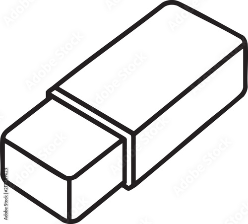 Simple Eraser Stationery Line Icon Vector Illustration