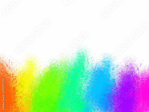 Fotografía Vibrant rainbow color powder explosion isolated against crisp white background f