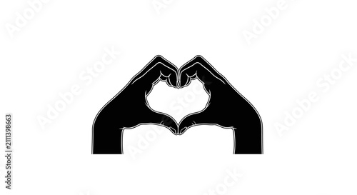 Foto Hands forming a heart shape on white background with two hands affection devotio