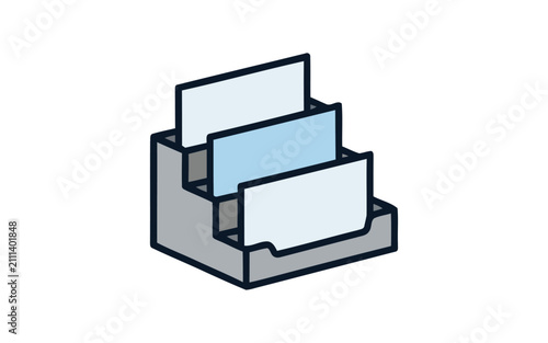 Flat Isometric Document Holder Vector Illustration