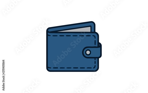 Blue Bifold Wallet Vector Icon
