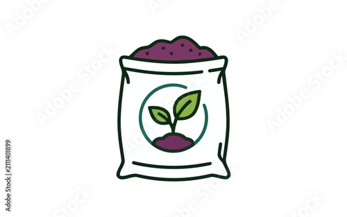 Soil Bag with Plant Sprout Icon