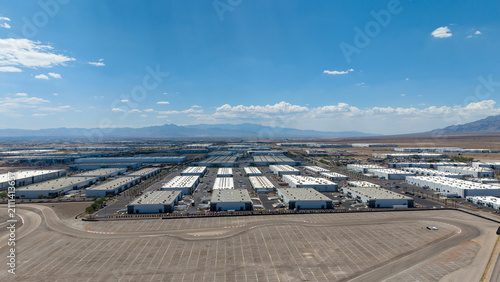 Aerial shot of the Las Vegas Motor speedway in Las Vegas Nevada USA