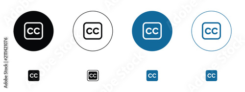 Canvastavla Closed caption icons illustrating video subtitle, accessibility, media caption,