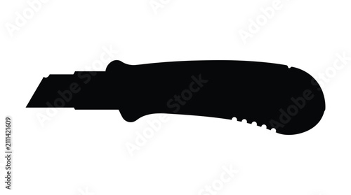 Canvastavla Utility knife with retractable blade black silhouette
