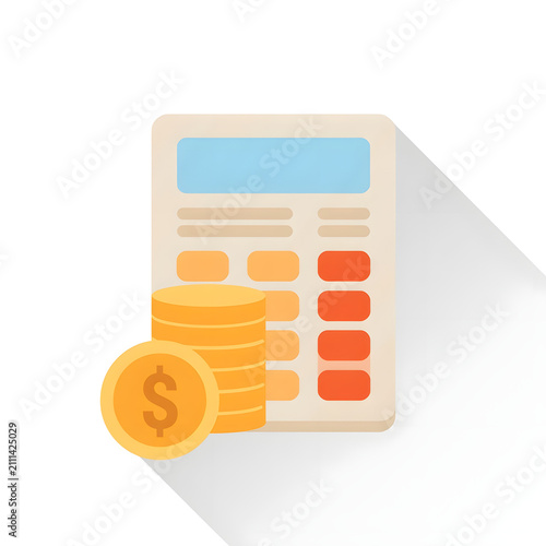 AI Generated Financial Invoice 3D Accounting Document Icon on White Background