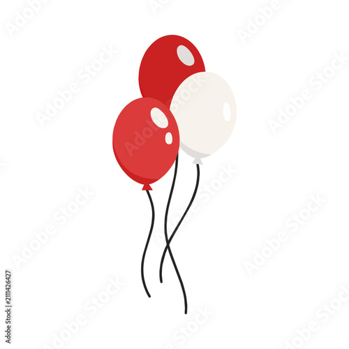 red and white balloons