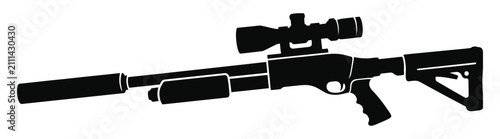 Foto Black rifle silencer scope