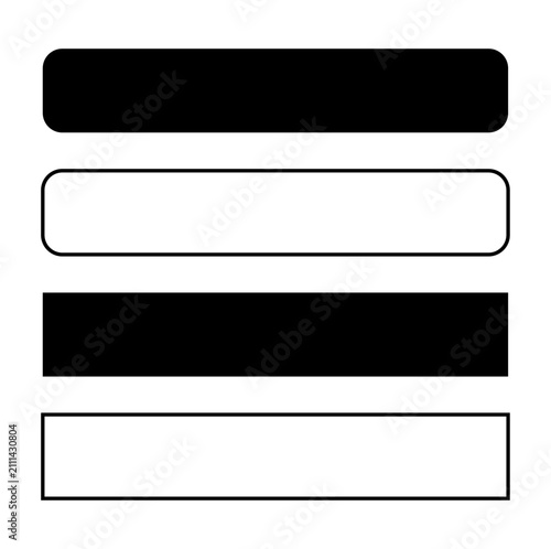 Four rectangular button frames with rounded corners rectangle interface