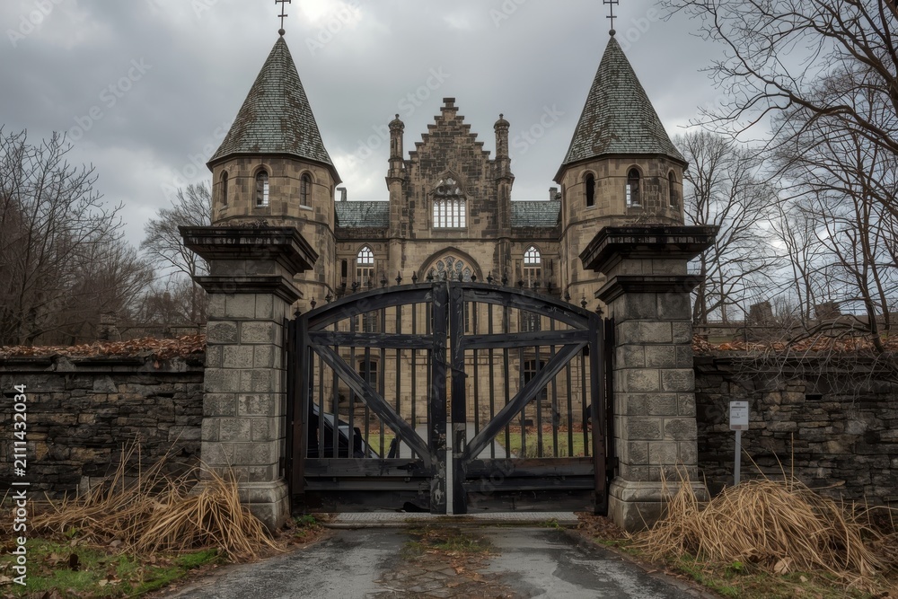 Obraz premium Abandoned Castle: The Gateway to Ruins