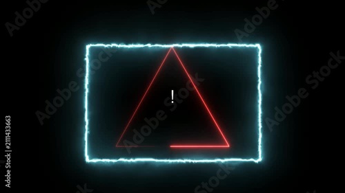 neon light Triangle animation video.4k stock video