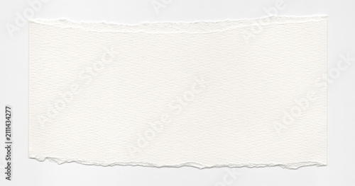 Quadro su tela Deckled handmade paper tears into uneven fibrous margins that frame an isolated