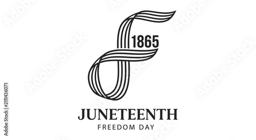Juneteenth Freedom Day Emblem with 1865 Date and Script Letter F