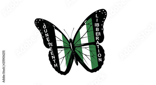 Juneteenth Liberation Butterfly Graphic Illustration