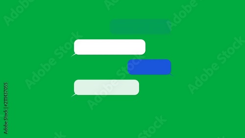 Abstract geometric interface elements with pulsing white and blue rectangular shapes, flat motion graphics animation, loading state, data processing