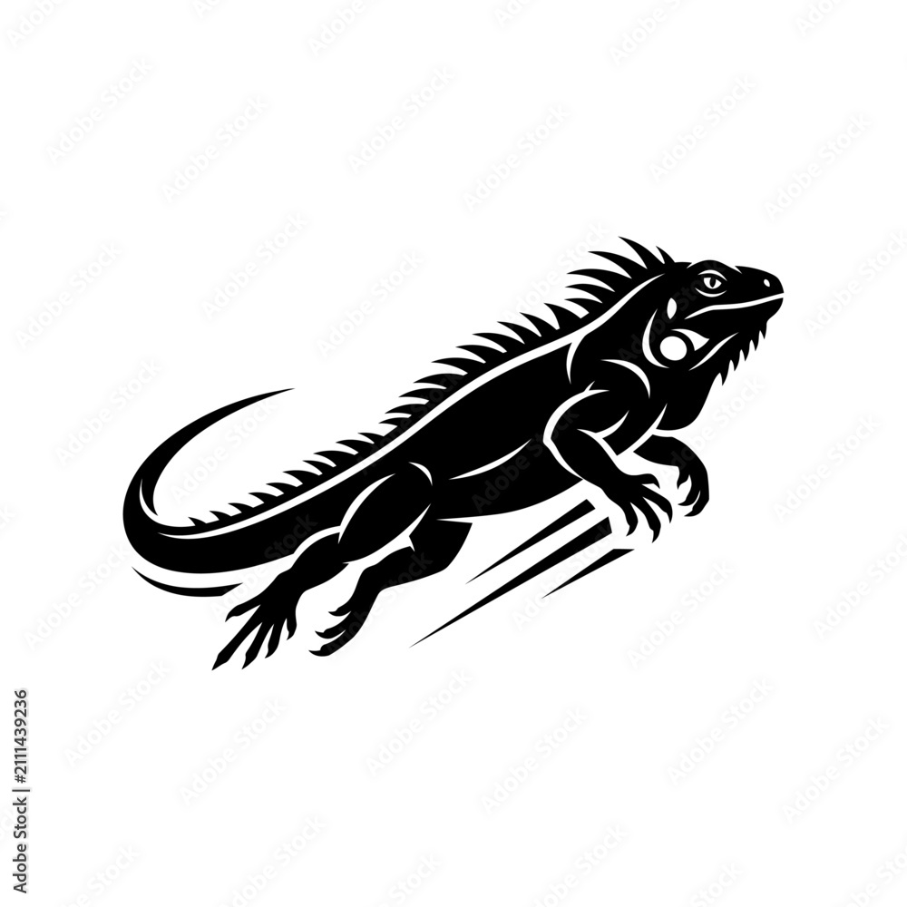 Fototapeta premium Iguana Athletics Sports Club Logo Vector Art