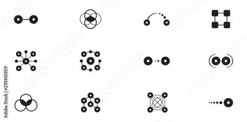 Diagrams of Nodes and Connections Illustrating Network Structures and Relationships Featuring Structure, Relationship, Diagram