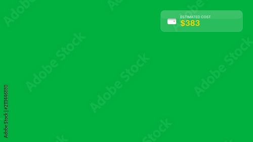 Digital finance interface with increasing currency value counter overlay on green screen background, perfect for financial growth data visualization