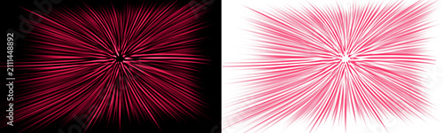 Obraz na płótnie Red abstract speed lines burst effect isolated on transparent background, motion