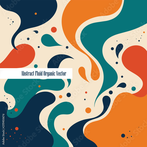 Abstract Fluid Organic Shapes Background with Modern Colorful Vector Design
