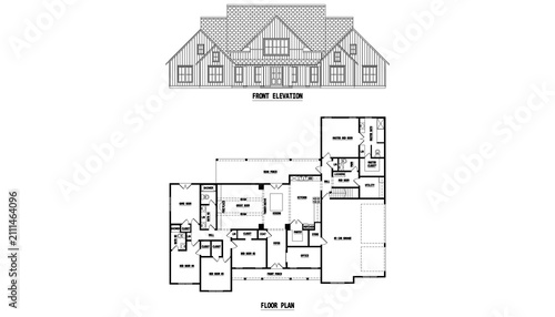 Floor Plan With Front Elevation